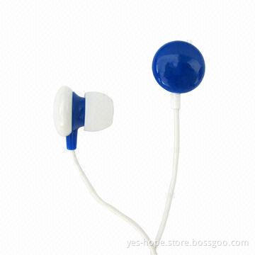White in ear headphones with microphone